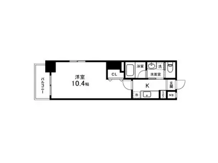 カーサヴェルデ春日町(1K/4階)の間取り写真