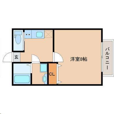 PADDINGTON南小泉(1K/2階)の間取り写真