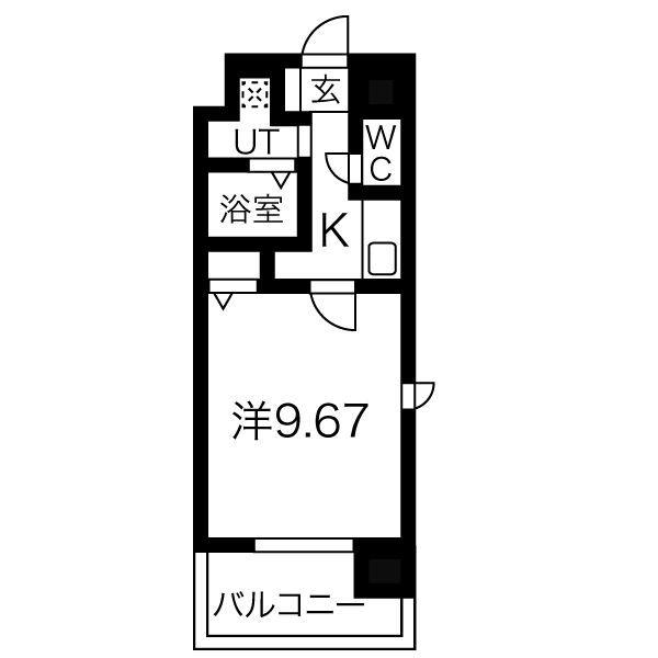 NONAMI RISE(1K/6階)の間取り写真