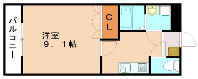 ラッキーライフ(1K/2階)の間取り写真