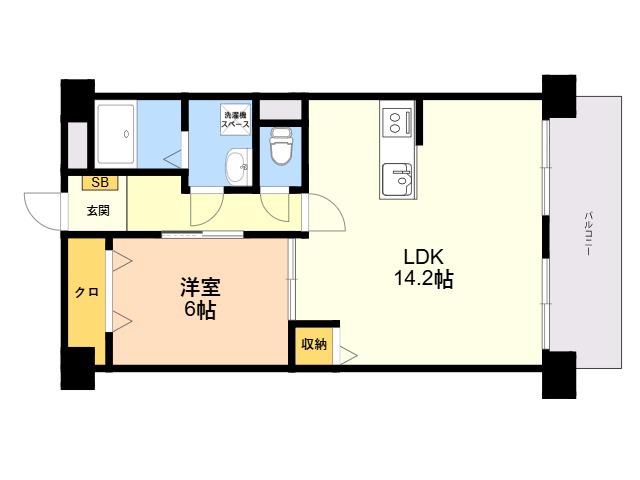 ロマネスク大名(1LDK/5階)の間取り写真