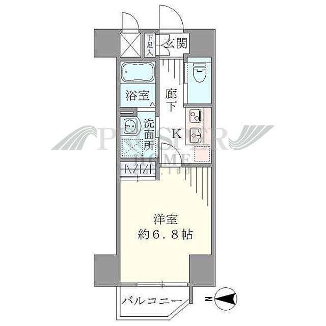 ジュネーゼグラン本町イースト(1K/3階)の間取り写真