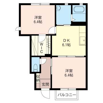 東武伊勢崎線 剛志駅 徒歩54分 2階建 築20年(2DK/1階)の間取り写真