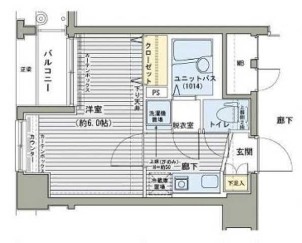 メインステージ日本橋馬喰町駅前(1K/2階)の間取り写真
