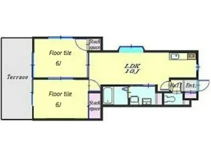 ヒルサイドコマイIII(2LDK/1階)の間取り写真