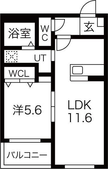 フレシールIII(1LDK/3階)の間取り写真