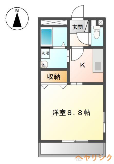 シャルマン武蔵塚(1K/1階)の間取り写真