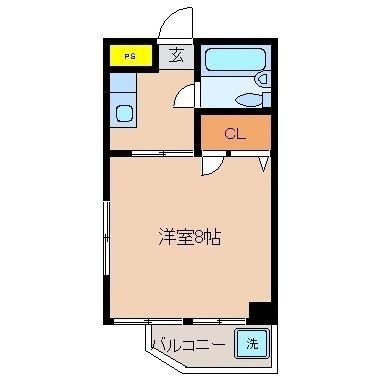 メゾンド秋山(1K/3階)の間取り写真