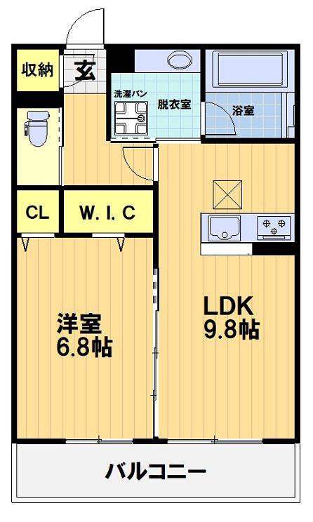 セジュール西京極(1LDK/1階)の間取り写真