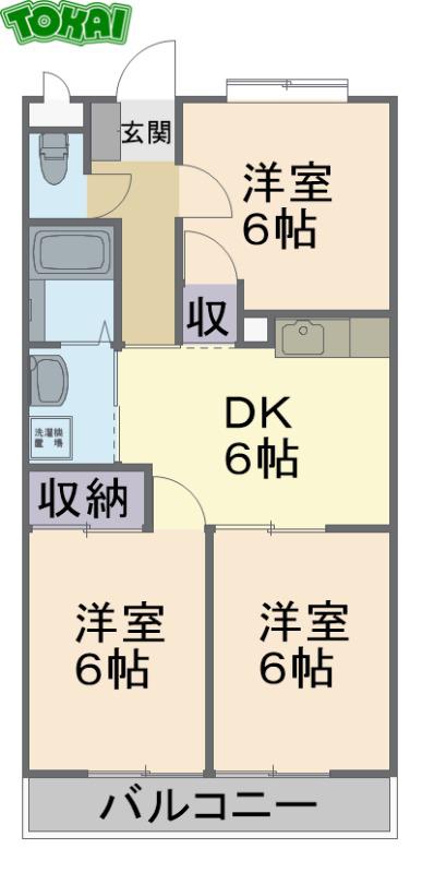エスペランサI(3DK/2階)の間取り写真
