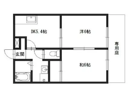 パセオ構(2DK/1階)の間取り写真