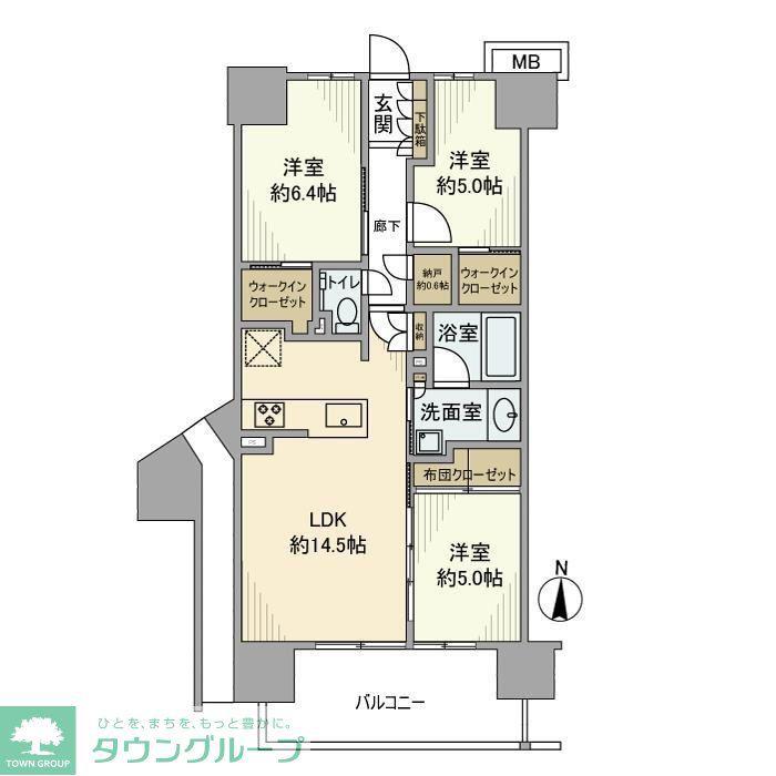 メイツ深川住吉(3LDK/9階)の間取り写真