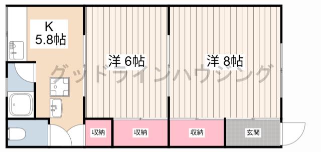 小東アパート(2K/2階)の間取り写真