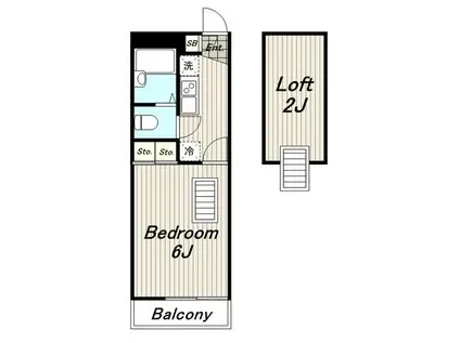 レオパレスAZELEA(1K/1階)の間取り写真