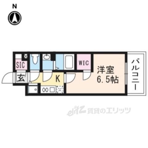エスリード京都梅小路(1K/4階)の間取り写真