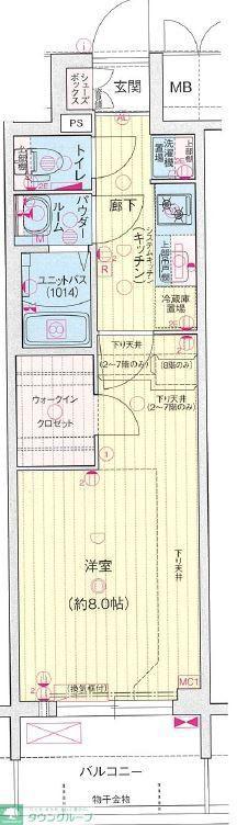 プレサンスジェネ上前津(1K/2階)の間取り写真