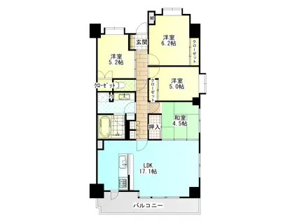 グランシャルム小田原城山(4LDK/4階)の間取り写真