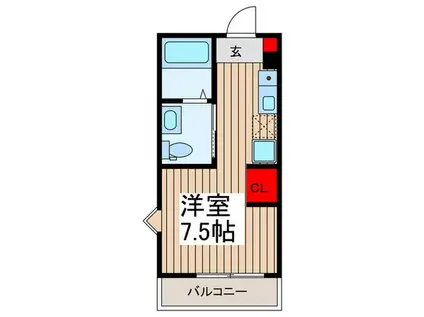 メゾン ルメイリア(ワンルーム/1階)の間取り写真