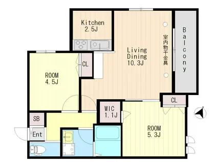 LA MAISON 友(2LDK/4階)の間取り写真