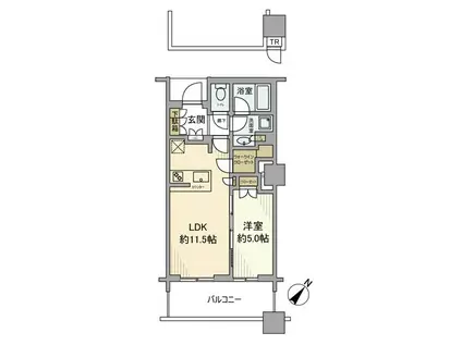 BRILLIA有明 SKY TOWER(1LDK/28階)の間取り写真