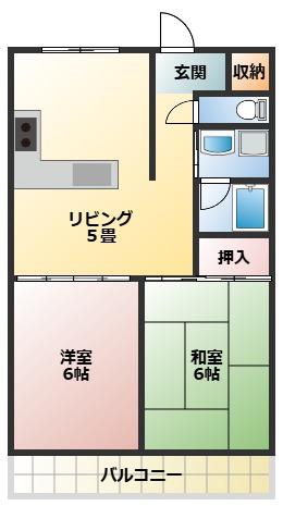 ランドマークオルテ(2LDK/2階)の間取り写真