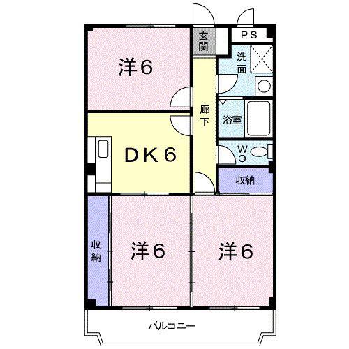 レザン・パレ・TOKIWA(3DK/3階)の間取り写真