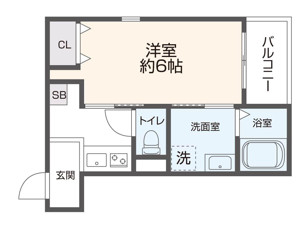 グラシアスコート長瀬(1K/2階)の間取り写真