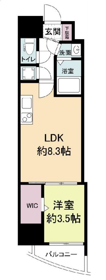 セレニテ梅田ルフレ(1LDK/8階)の間取り写真