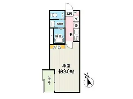 キャメル八潮8(1K/1階)の間取り写真