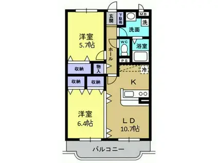 サイプレスガーデン(2LDK/3階)の間取り写真