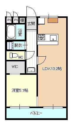 清風マンション(1LDK/2階)の間取り写真