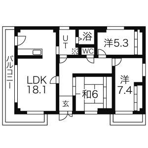 DEUXIEME SAWADA(3LDK/3階)の間取り写真