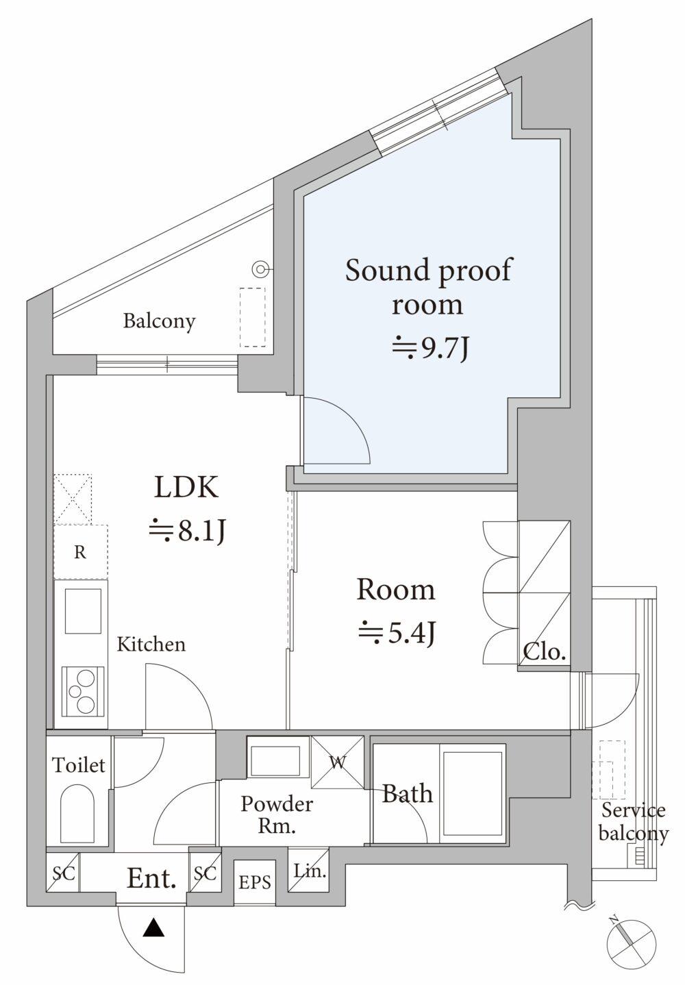 ASTILE STUDIO代々木(1LDK/3階)の間取り写真