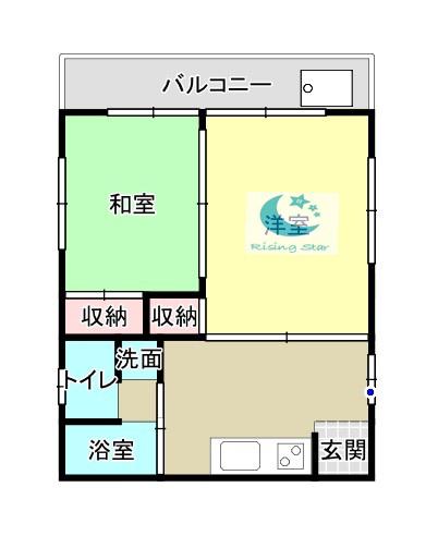 前原ビル(2K/2階)の間取り写真