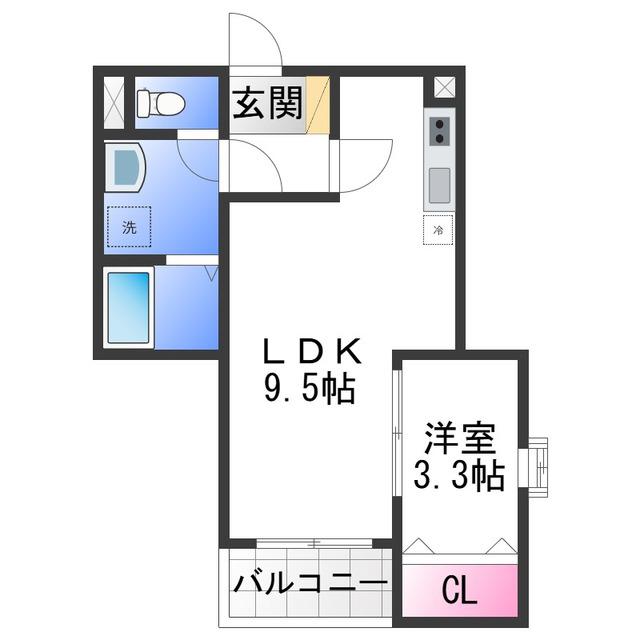 FSTYLE狭山・池尻中2号館(1LDK/3階)の間取り写真