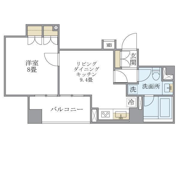 BRILLIA IST 銀座東/ブリリアイスト銀座東(1LDK/12階)の間取り写真