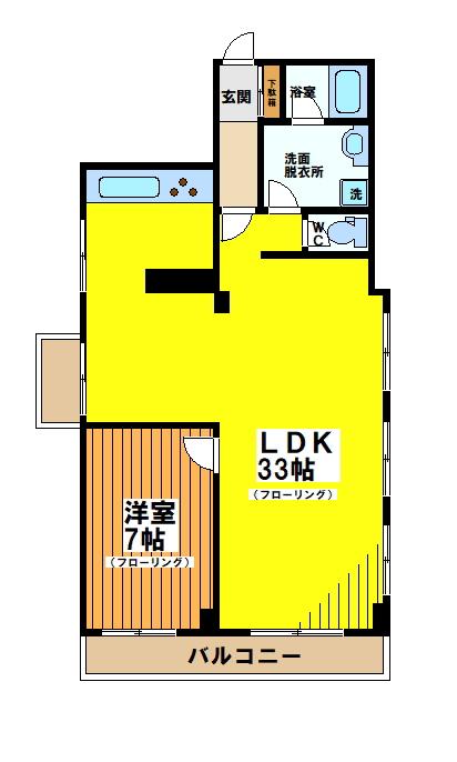 大永初台マンション(1LDK/11階)の間取り写真