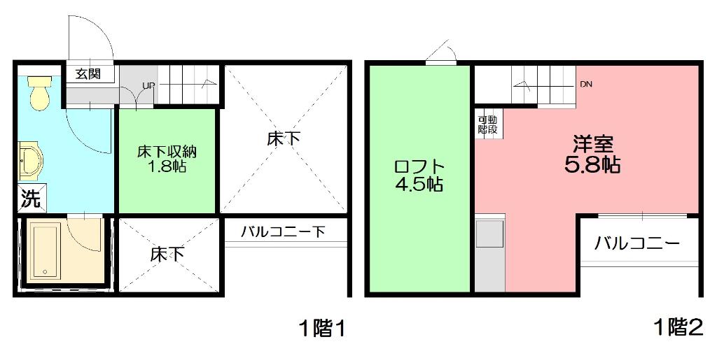 ARUKA011(1K/1階)の間取り写真