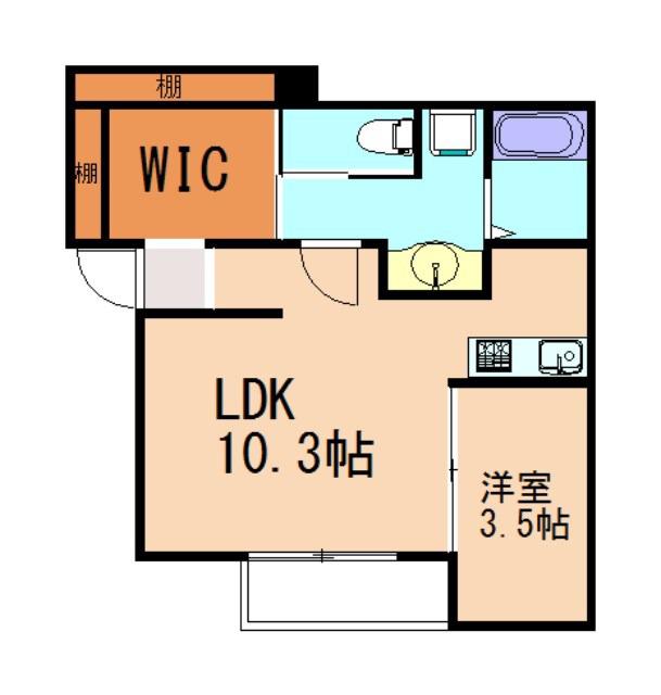 ILUSION志免中央(1LDK/3階)の間取り写真