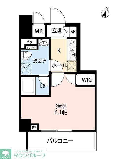 SQUARE CITY YOKOHAMA NEGISHI II(1K/2階)の間取り写真