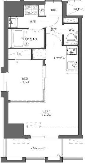 STADT LEBEN(1LDK/8階)の間取り写真