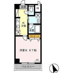 ジオステージ東山(1K/3階)の間取り写真