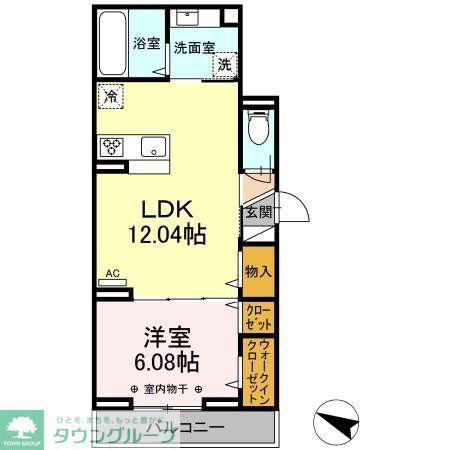 アヴァンス千住緑町(1LDK/2階)の間取り写真