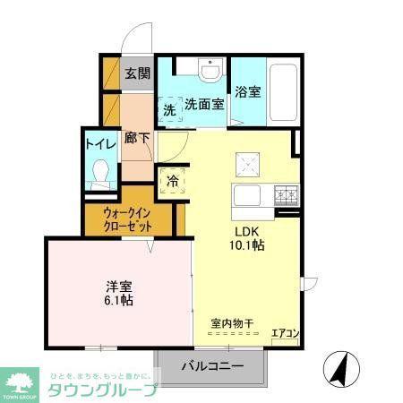 エスポワールII(1LDK/1階)の間取り写真