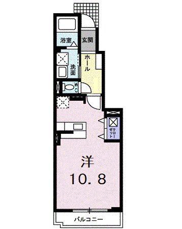 アニメート東所沢(ワンルーム/1階)の間取り写真