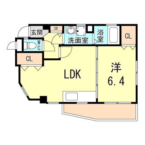 千歳苑II(1LDK/2階)の間取り写真