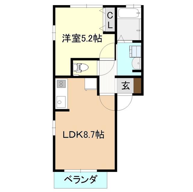 アルファ(1LDK/1階)の間取り写真