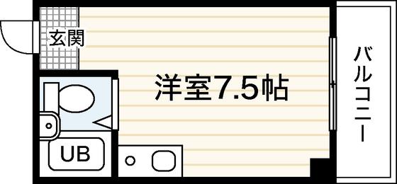 サンパーク横川(ワンルーム/3階)の間取り写真