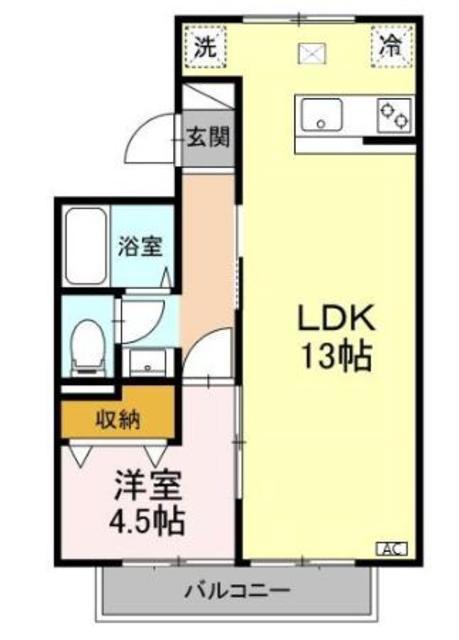 ハイツジュネス(1LDK/1階)の間取り写真