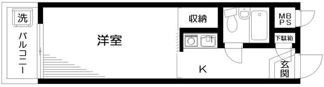 日神パレス田無第2(1K/1階)の間取り写真